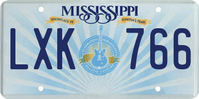 MS license plate LXK766