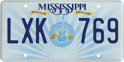 MS license plate LXK769