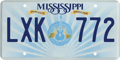 MS license plate LXK772