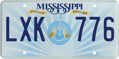 MS license plate LXK776