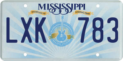 MS license plate LXK783