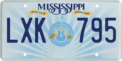 MS license plate LXK795