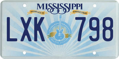 MS license plate LXK798