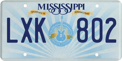 MS license plate LXK802