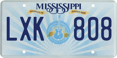 MS license plate LXK808