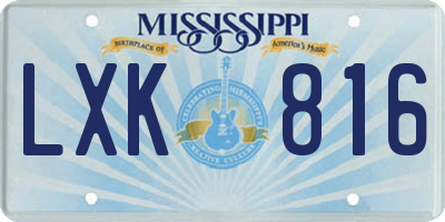 MS license plate LXK816