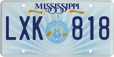 MS license plate LXK818
