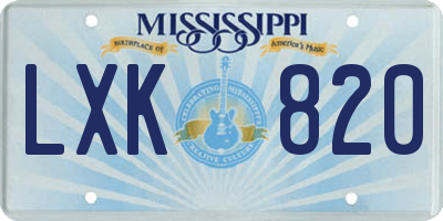 MS license plate LXK820