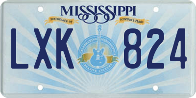 MS license plate LXK824