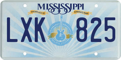 MS license plate LXK825