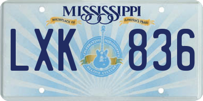 MS license plate LXK836