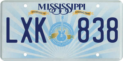 MS license plate LXK838