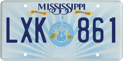 MS license plate LXK861