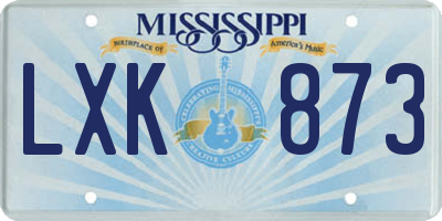 MS license plate LXK873