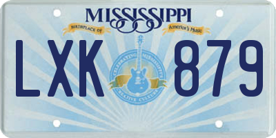 MS license plate LXK879