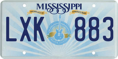 MS license plate LXK883