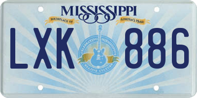 MS license plate LXK886