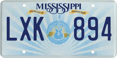 MS license plate LXK894