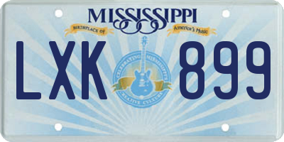 MS license plate LXK899