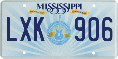 MS license plate LXK906