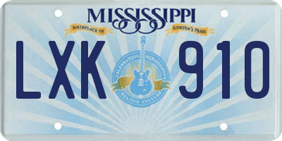 MS license plate LXK910