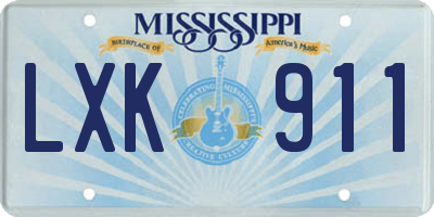 MS license plate LXK911