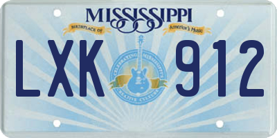 MS license plate LXK912