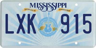 MS license plate LXK915