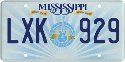 MS license plate LXK929