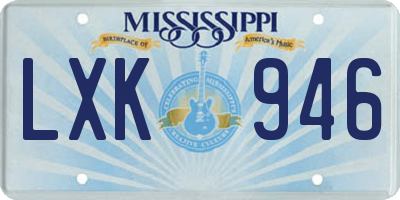 MS license plate LXK946