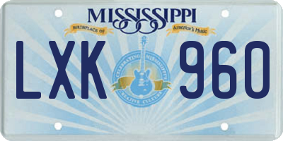 MS license plate LXK960