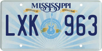 MS license plate LXK963