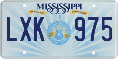 MS license plate LXK975