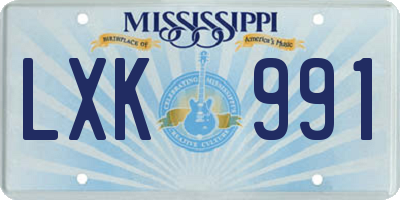 MS license plate LXK991