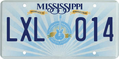 MS license plate LXL014