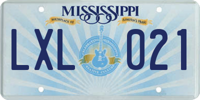 MS license plate LXL021