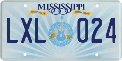MS license plate LXL024
