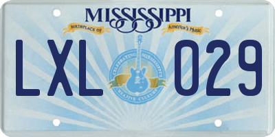 MS license plate LXL029