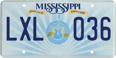 MS license plate LXL036