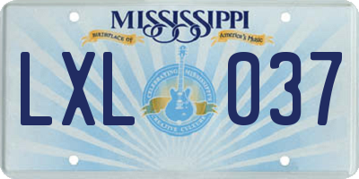 MS license plate LXL037