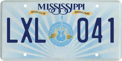 MS license plate LXL041