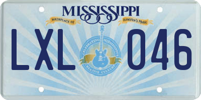 MS license plate LXL046