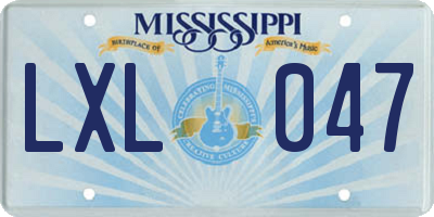 MS license plate LXL047