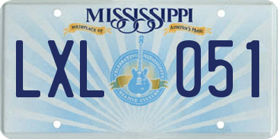 MS license plate LXL051