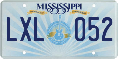 MS license plate LXL052