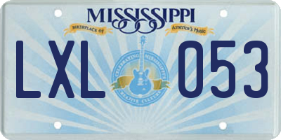 MS license plate LXL053