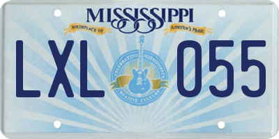 MS license plate LXL055