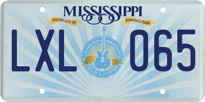 MS license plate LXL065