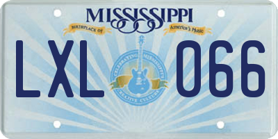 MS license plate LXL066