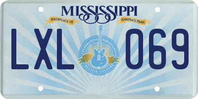 MS license plate LXL069